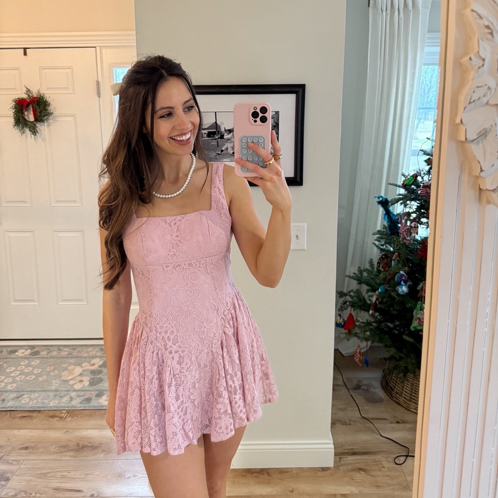 Pink mini dress